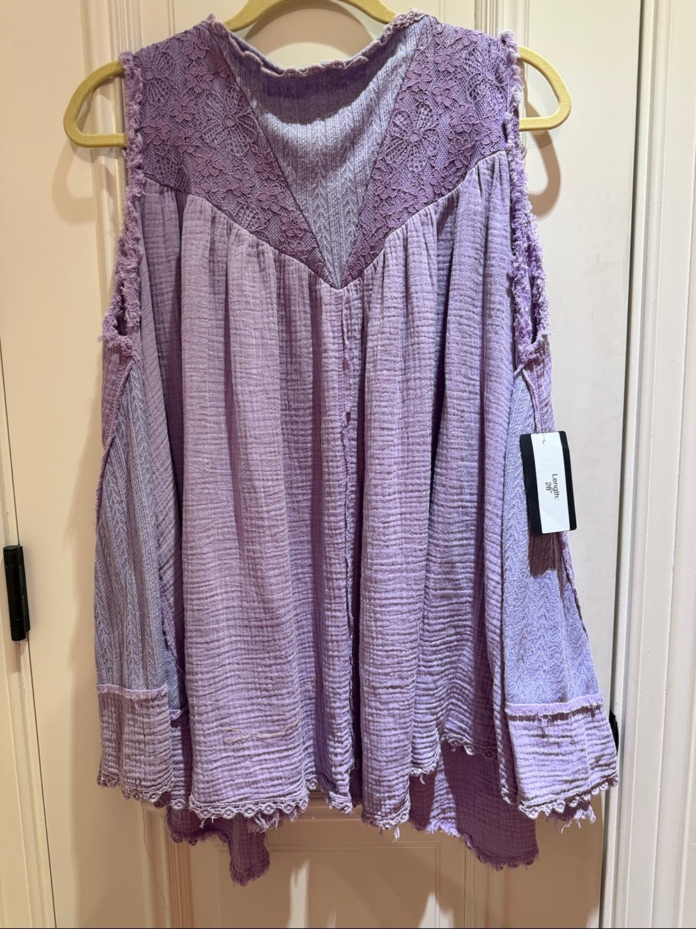 POL Lavender Sleeveless Tunic with Pearl & Lace Embellishments-NWT-Size S - Picture 2 of 11